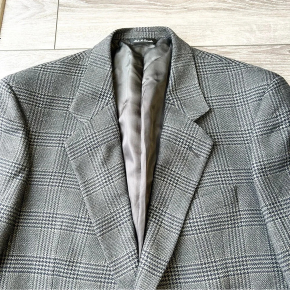 Vintage Cambridge O’ Connors Pure Wool Plaid Blazer Union Made in Canada - Picture 4 of 15